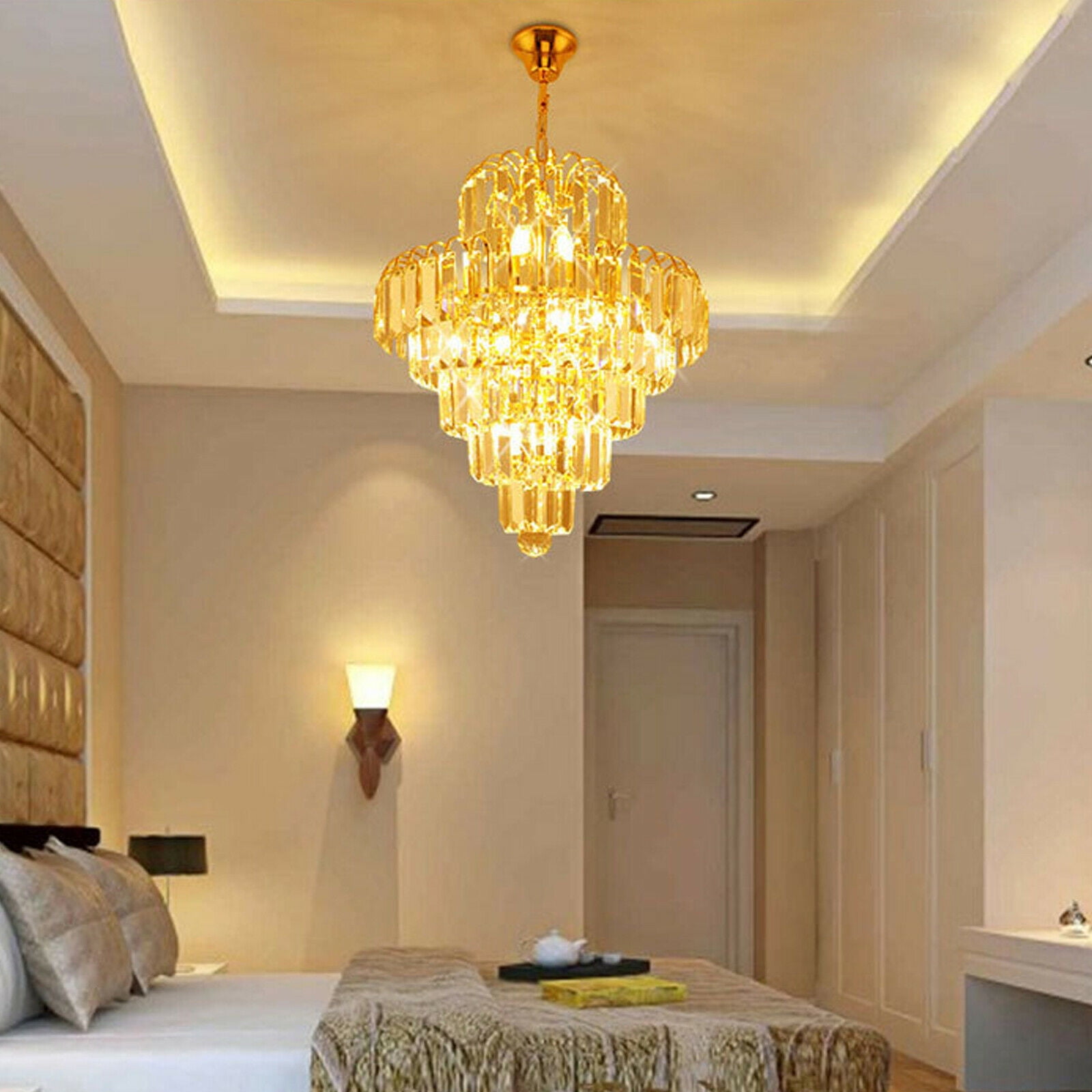4-Light Modern Crystal Chandelier
