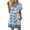 Light Blue, variant on Dresses for Women 2026 Summer Casual V Neck Short Sleeve Dress Trendy Floral Print Sundress with Pockets XL