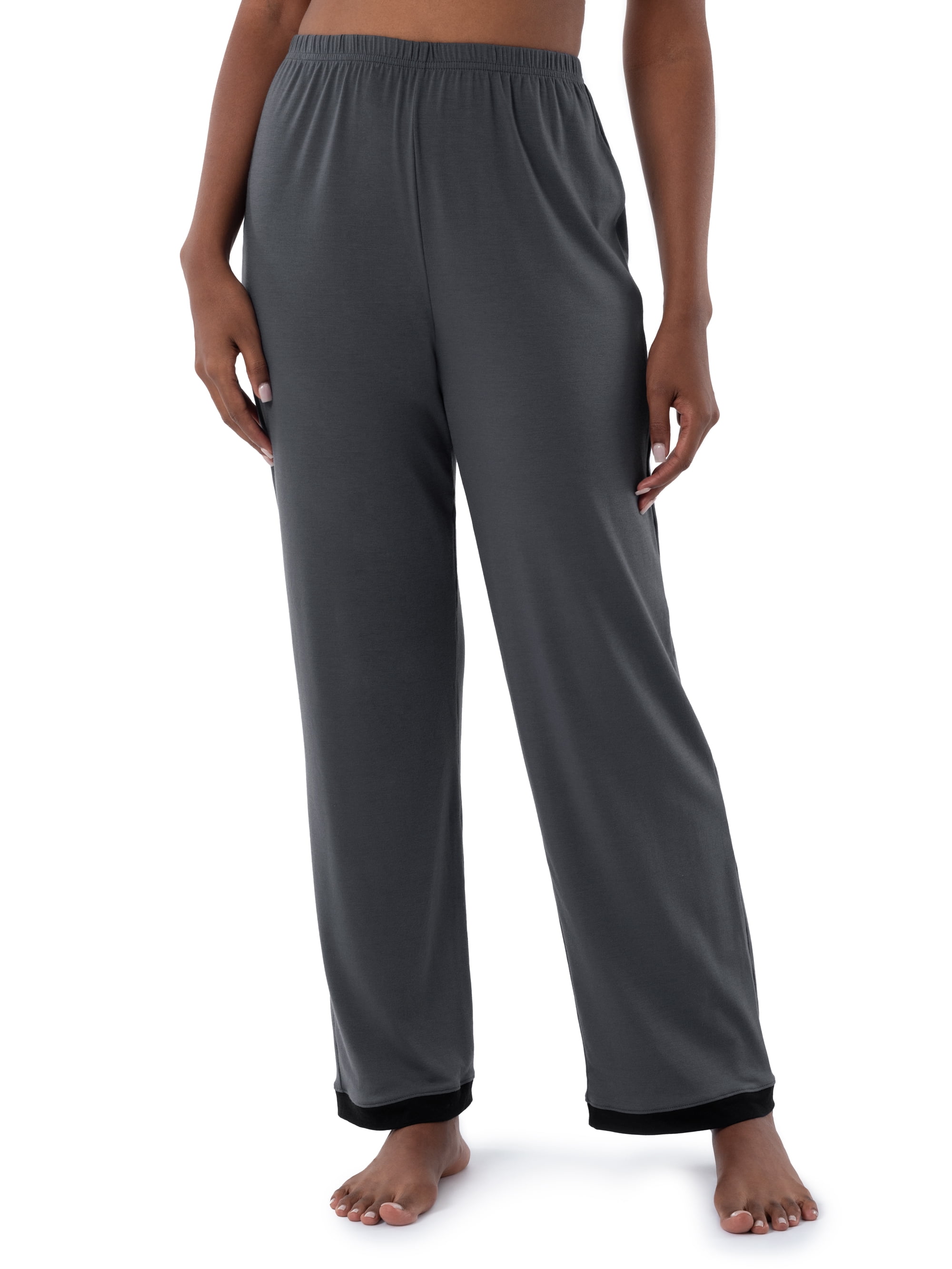 Fruit of the Loom Women's Soft & Breathable V-Neck Short Sleeve Top & Pajama Pant Set, Sizes S-4X