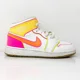 thumbnail image 1 of Ni - ke Ni - ke Girls Air Jordan 1 Mid SE CV4611 White Basketball Shoes Sneakers Size 5.5Y, 1 of 5