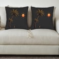 thumbnail image 3 of Set of 2 Throw Pillow Covers 18x18in - Warm Tropical Sunset Design with Palm Trees for Couch Bed Car Decor, 3 of 8