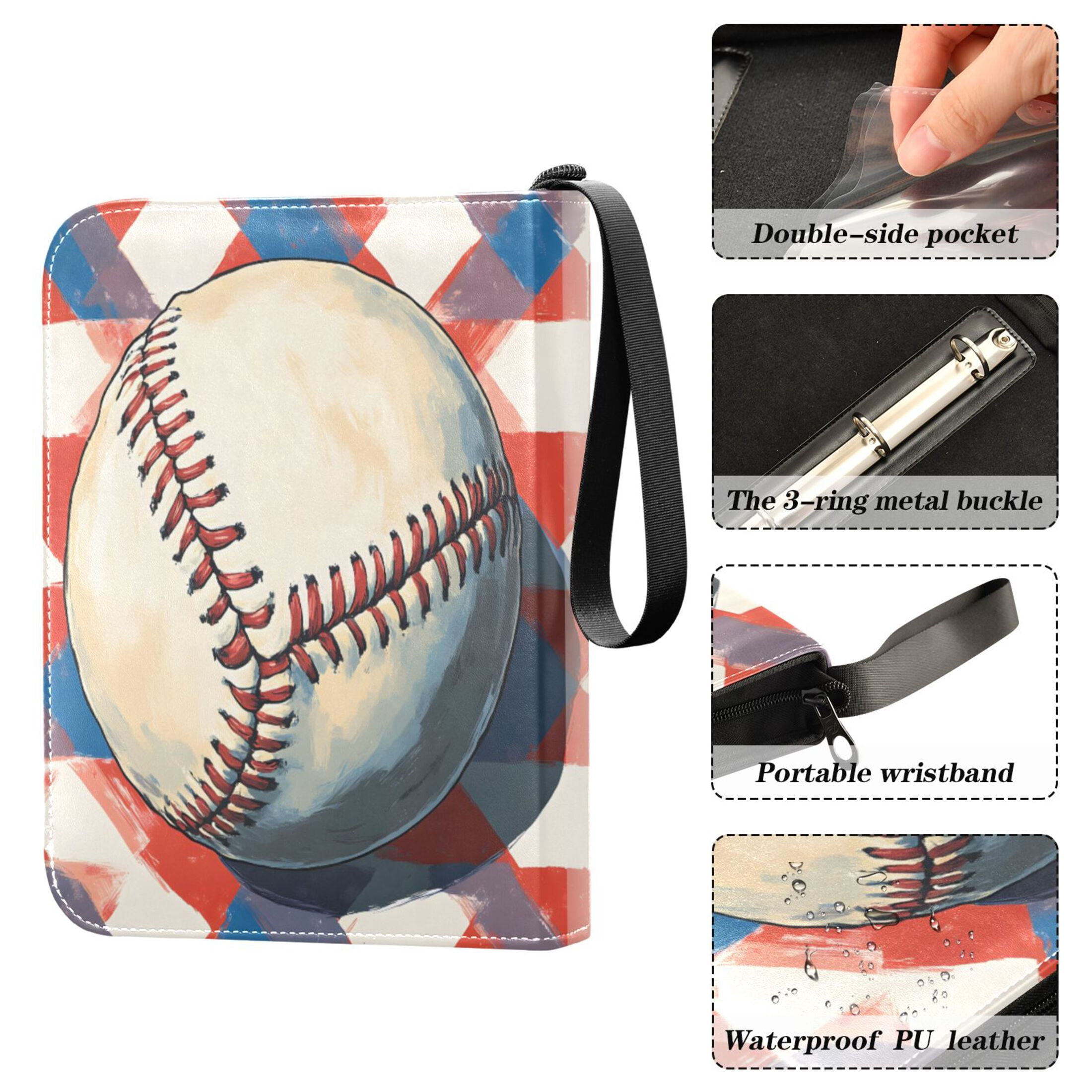 Trading Card Binder Album 400 Pockets 50 Removable 4-Pocket Pages Waterproof Vintage Baseball