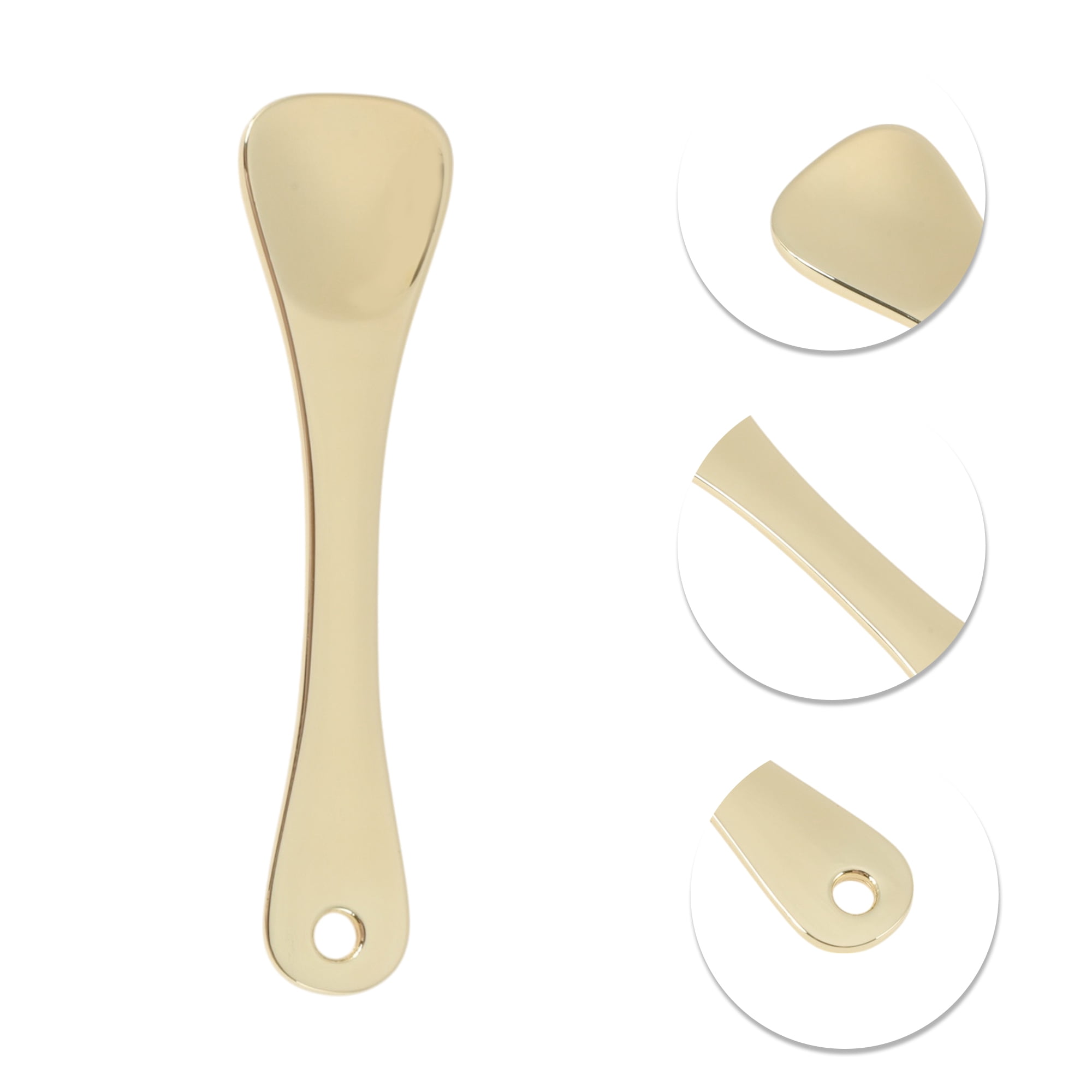 Unique Bargains Portable Reliable Mini Makeup Cosmetic Spoon 2pcs Gold Tone