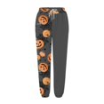 thumbnail image 4 of Gray Fall, Autumn, & Halloween Themed Pajama Pants Stretch Drawstring Lounge Pants, Soft Casual Wide Leg Pjs Sleep Bottoms S, 4 of 6