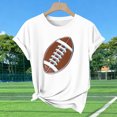 thumbnail image 7 of TaTaai Women Fashion Football Print T-Shirt Crew Neck Short Sleeve Loose Casual Top Ladies Daily Outdoor Holiday Wear No Fading Soft Comfortable High-Rated Casual Top Gift, 7 of 7