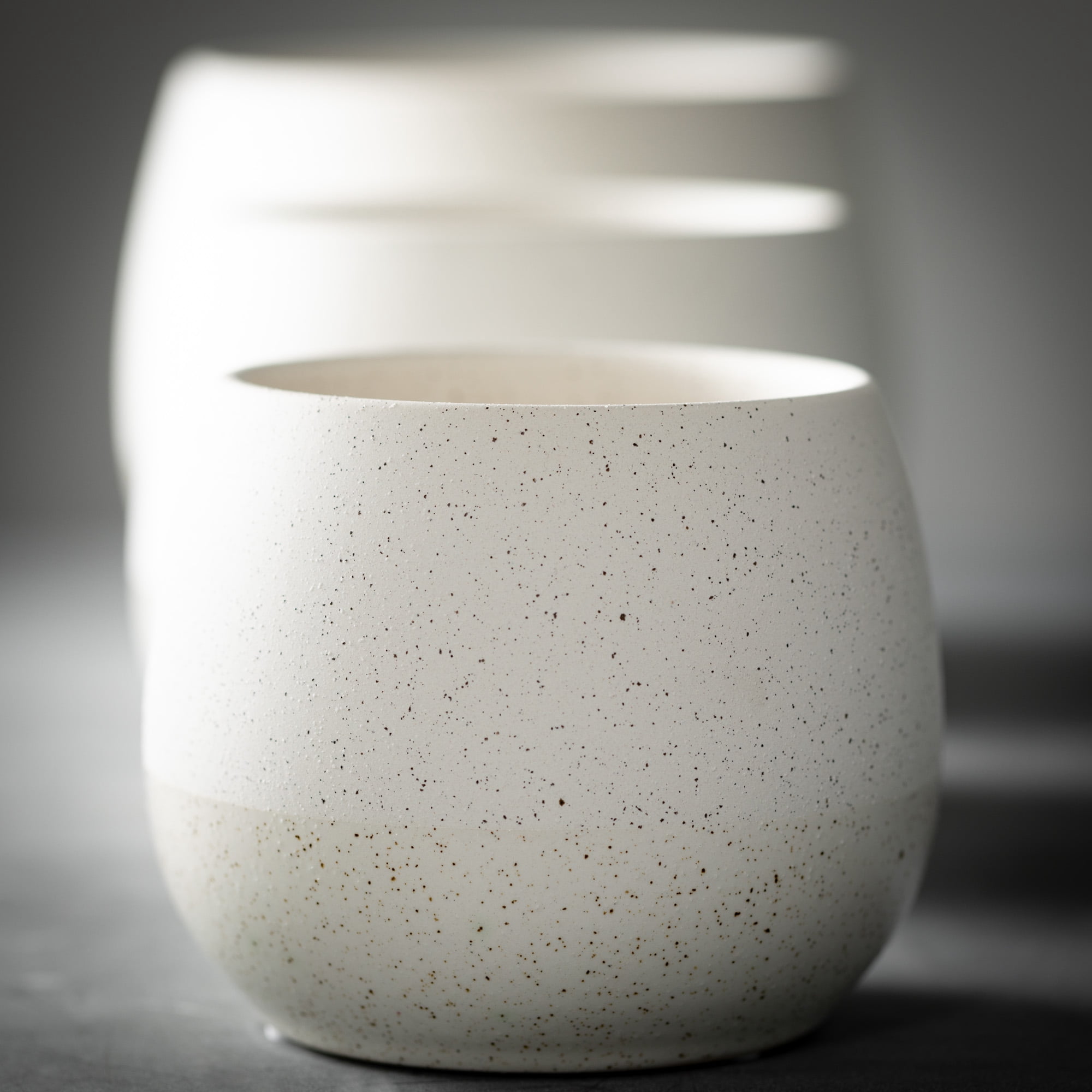 Sullivans Creamy Speckled Round Ceramic Planter Set of 3, 6"H, 5"H & 4.5"H Off-White