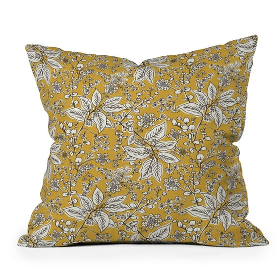 Society6 Gracelyn Yellow by Heather Dutton Throw Pillow