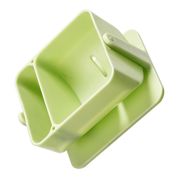 Transemion Makeup Sponge Bracket 2 Compartment Detachable Puff Draining Holder Green 1Set
