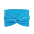 thumbnail image 2 of Blue Stylish Headbands for Women blended fabric Knotted No Slip Head Bands Soft Turban Headband Hair Accessories Boho African Solid Color Head Wraps for Women Yoga Workout One Size, 2 of 5
