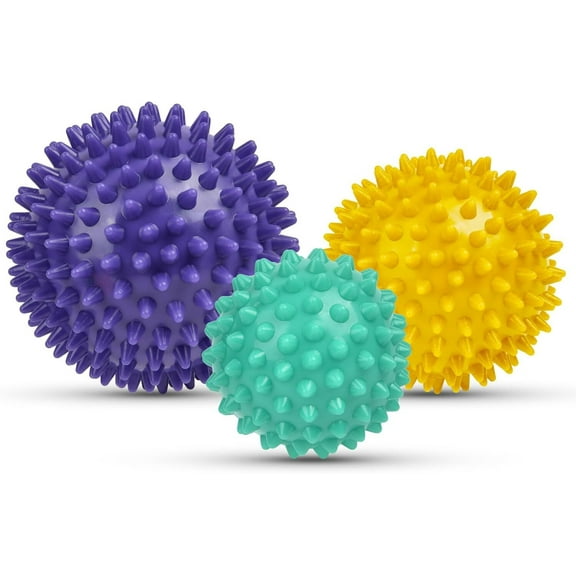 3 Pack Spiky Hard Massage Balls, Massager Rollers for Plantar Fasciitis,Muscle