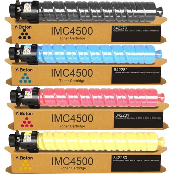 IM C4500 IM C6000 IMC4500 IMC6000 Toner Cartridge 842279 842280 842281 842282 Replacement for Ricoh IM C4500 IM C5500 IM C6000 Printer(4 Pack Black Cyan Magenta Yellow)