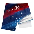thumbnail image 4 of Gubotare Boys Fourth of July Swim Trunk Boys UPF50+ Sun Protection Fruits & Florals Swim Trunks (Blue,Size 10-13 Years), 4 of 4