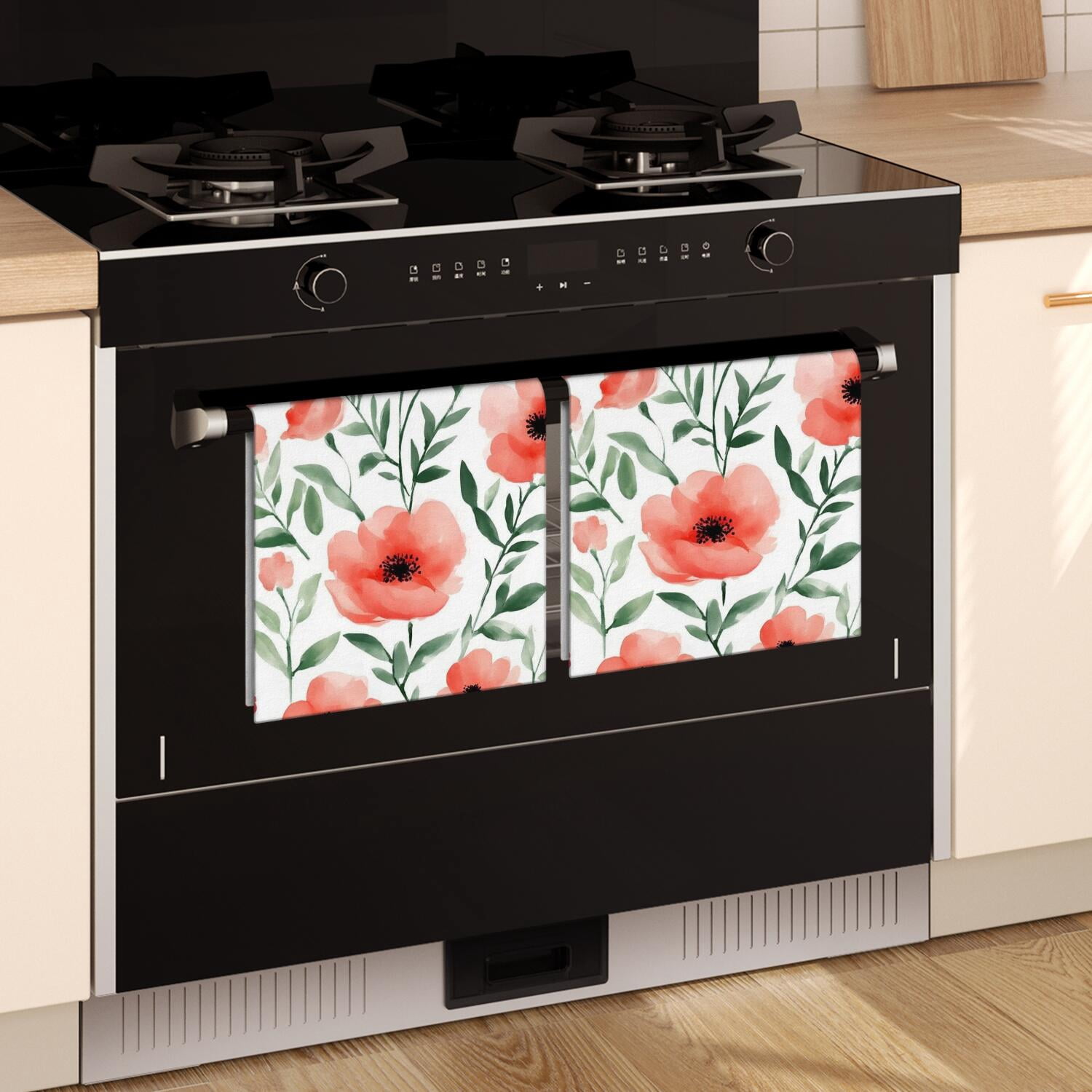 4 Pcs Funny Kitchen Towels,Pioneer Flower Microfiber Dish Towels,Kitchen Tea Towels,Kitchen Towel Set (18" X 26")