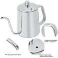 thumbnail image 4 of Coffee Pot,550ml Stainless Steel Long Stainless Steel Coffee Pot Coffee Drip Kettle Best in its Class, 4 of 6