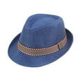 thumbnail image 3 of Kids' Straw Sun Hat, Wide Brim Bow Decoration Beach Hat for Boys and Girls, UV Protection Summer Hat for Outdoor Play, Travel, and Sun Safety, Lightweight and Breathable for Hot Weather - Blue, 3 of 8