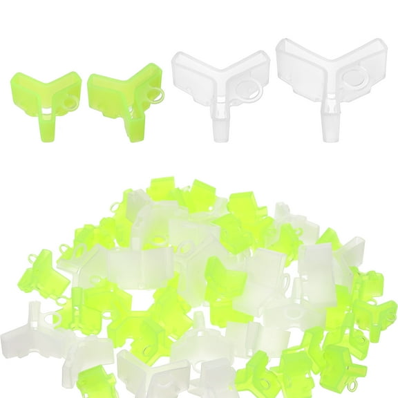Uxcell Plastic Fishing Hook Bonnets Treble Hook Covers Fit for 1, 2, 3, 4, White, Yellow 80 Pack