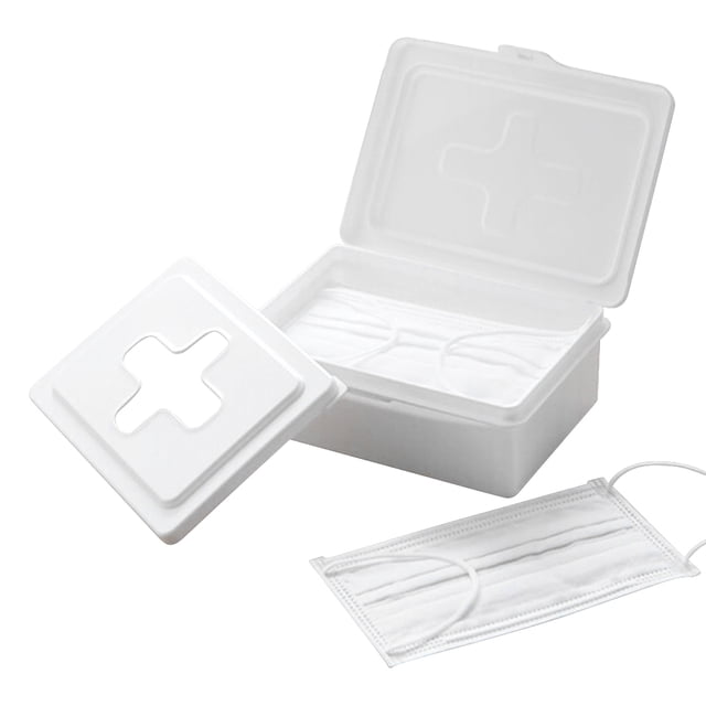 Caja de almacenamiento de mascarillas con tapa Caja de pañuelos húmedos Algodón removedor