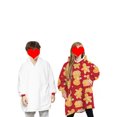 thumbnail image 3 of goowrom Family Cartoon Digital Printing Lamb Wool Warm Hooded Blanket, 3 of 9