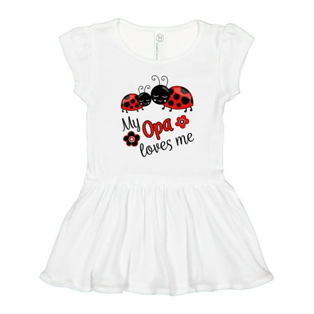 

Inktastic My Opa Loves Me with Cute Ladybugs Girls Toddler Dress