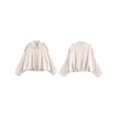 thumbnail image 2 of Women'S Faux Suede Jacket with Pocket Lapel Pilot Coat Casual Oversized Long Sleeves Trendy Streetwear Cream White L, 2 of 4