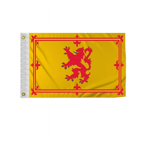 Promopatriot Scotland (With Lion) 12x18 inch Boat Flag 200D Nylon Double Stitched Canvas Header Brass Grommets Fade Resistant & Vivid Color