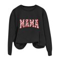 thumbnail image 1 of Daznico T-Shirts de la Saint-Valentin pour Femmes Manches Longues Imprimé Cœur Col Rond Chandails en Molleton Ample Confortable Chandail, Décorations de la Saint-Valentin, Taille TG, 1 of 3