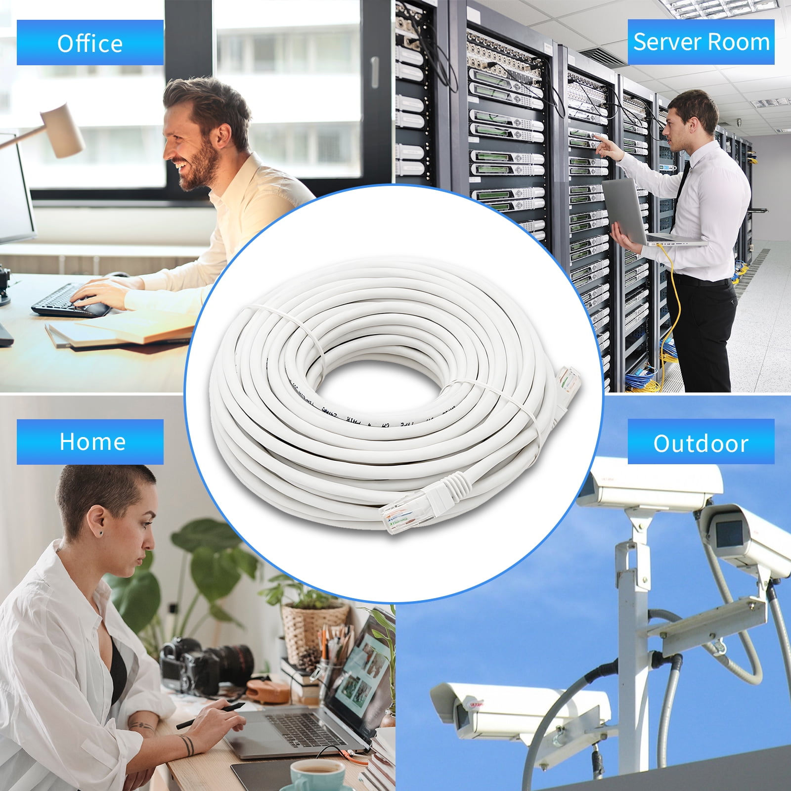 CENTROPOWER Cables Cat6 6FT 10 Pack, Ethernet Network Patch Cable, Internet Wire White for Modem, Router, Pc, TV