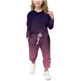 thumbnail image 2 of Girls Clothes Sets Sweatsuits Long Sleeve Gradient Color Pullover Sweatshirts and Joggers Pants with Pocket, 2 of 5