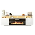 thumbnail image 2 of TABU 70" Electric Fireplace TV Stand, Entertainment Center for TVs up to 80",for Living Room,White, 2 of 8