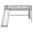 thumbnail image 3 of Full Size Low Loft Bed with Removable Slide &Safety Ladder,Modern Wooden Bed with Spacious Space under the Bed,Multifunctional Loft Bed&nbsp;for Kids Boys&Girls, No Box Spring Needed,Gray, 3 of 7