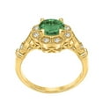 thumbnail image 4 of Aonejewelry 1.00 Carat Round Emerald and Halo Diamond Ring in 10K Solid Rose, White & Yellow Gold, 4 of 8