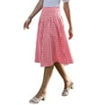 thumbnail image 4 of INSPIRE CHIC Gingham Skirt for Womens Summer Retro Below Knee Length Flared Skirts L Red, 4 of 6