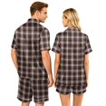 thumbnail image 5 of Matching Pajamas for Couples Silk Satin Short Sleeve Pjs Sleepwear Matching Button Down Tops and Shorts Soft Pajamas S-Xxxxl(Men), 5 of 5