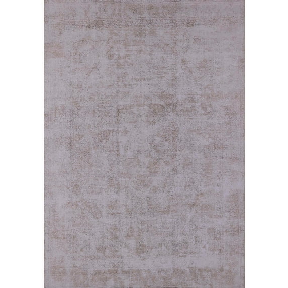 Ahgly Company Machine Washable Indoor Rectangle Industrial Modern Silver Pink Area Rugs, 5' x 7'