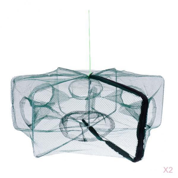 Almencla 2 Pièces Filet à Crevettes en Cage Pliable 6 Trous