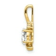 thumbnail image 2 of 14K Yellow Gold Charm Pendant (04) April White Topaz Oval Diamond Round 17 mm 6, 2 of 3