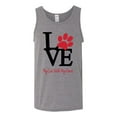 thumbnail image 2 of Love My Cat Stole My Heart Red Footprints Animal Lover Mens Graphic Tank Top, Heather Grey, Small, 2 of 3