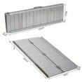 thumbnail image 4 of Zateety Folding Aluminum Threshold Ramp with Non-Slip Surface, Wheelchair Ramp 4FT, Transition Plates, 600lbs Weight Capacity, Handicap Ramp for Home, Doorways, Curbs, Steps, 4 of 7