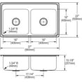 thumbnail image 2 of Elkay, DLR3722102 , 18 Gauge Stainless Steel 37" x 22" x 10.125" Double Bowl Drop-in Kitchen Sink, Sinks, 2 of 7