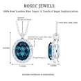 thumbnail image 5 of Rosec Jewels London Blue Topaz Pendant Necklace with Chain - 2.5 Ct - Blue Topaz Diamond Necklace - Ready to Gift, 14K White Gold, 5 of 7