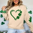thumbnail image 4 of YABCSAZ St Patrick's Day Sweatshirts for Women Casaul Loose Oversize Shirts Long Sleeve Irish Shirts Shamrock Clover Printed Blouse, Paddy's Day Great Parade Tops, 4 of 5