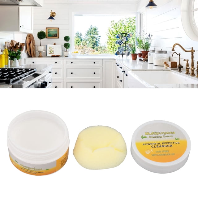 Crema de Limpieza para Todo Uso, 2 PCS Crema de Limpieza Multipósito 100 G 3.5 Oz Sin Tinte Limpieza Profunda para Cocina