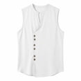 thumbnail image 2 of TaTaai Mens Linen Like Sleeveless Vest Stand Collar Button Up Retro Breathable Quick Dry for Running Cycling Hiking Outdoor Gift, 2 of 6