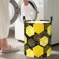 thumbnail image 4 of Lsque Geometric Pattern with Bee pattern Laundry Hamper Basket, Tall Woven Rope Hamper Basket for Clothes, Lightweight Storage Basket, Collapsible Waterproof-, 4 of 8