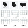 thumbnail image 2 of HONBAY Middle Module for Modular Sectional Sofa Couch Accent Armless Chair with Storage Seat Velvet Black, 2 of 5