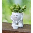 thumbnail image 2 of Planter RZOIKZOI, peculiar y linda cara sonriente, chico travieso, blanco, 2 of 6