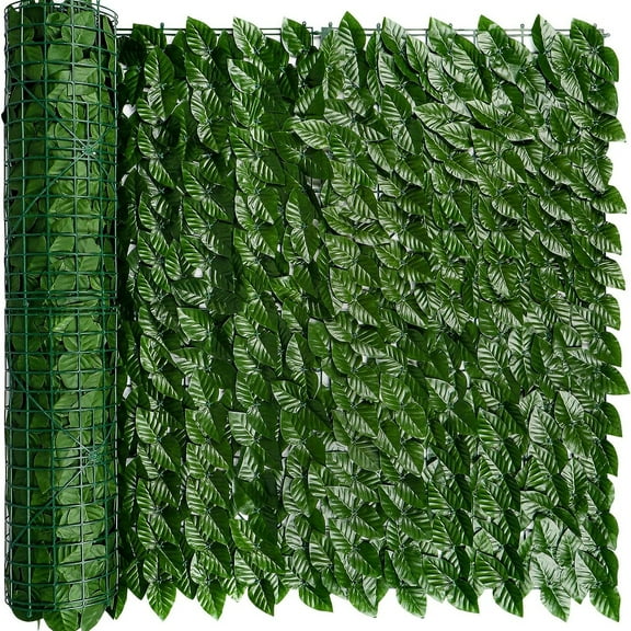 Artificial Ivy Privacy Fence Wall Screen, 19.6x118inch Artificial Hedges Fence and Faux Ivy Vine Leaf Decoration for Outdoor Garden Decor