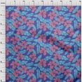 thumbnail image 3 of oneOone Polyester Lycra Light Blue Fabric Leaves & Flower Sewing Craft Projects Fabric Prints By Yard 56 Inch Wide, 3 of 4