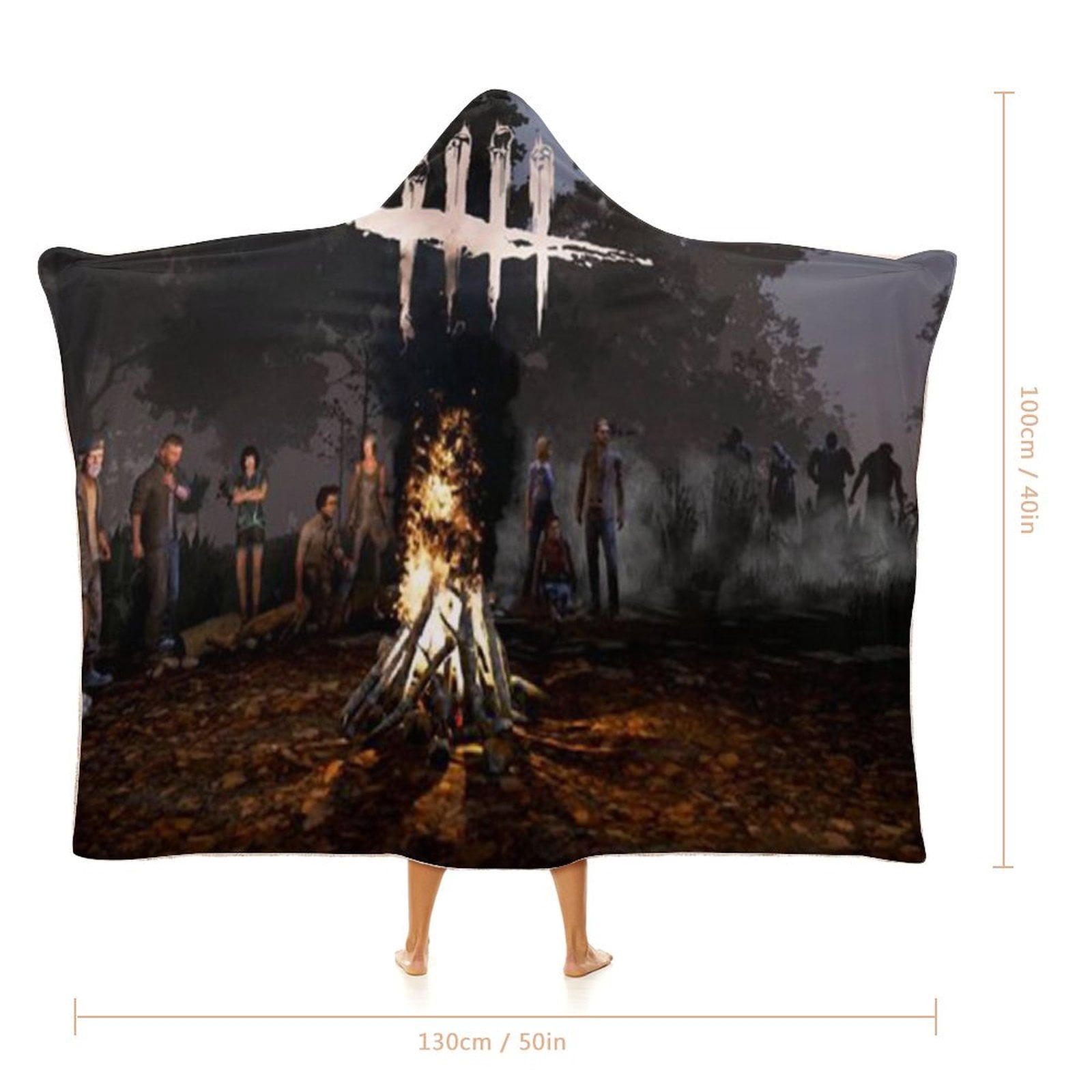 Dead by Daylight DBD Wearable Blanket Cloak Arctic Velvet Hooded Blanket Soft Fuzzy Hoodie Blanket Cape for Adults Kids 40"x50"