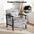 thumbnail image 3 of Aukfa Upholstered Accent Chair with Storage Seat & Lumbar Cushion, Modern Armchair for Living Room,Gray, 3 of 9